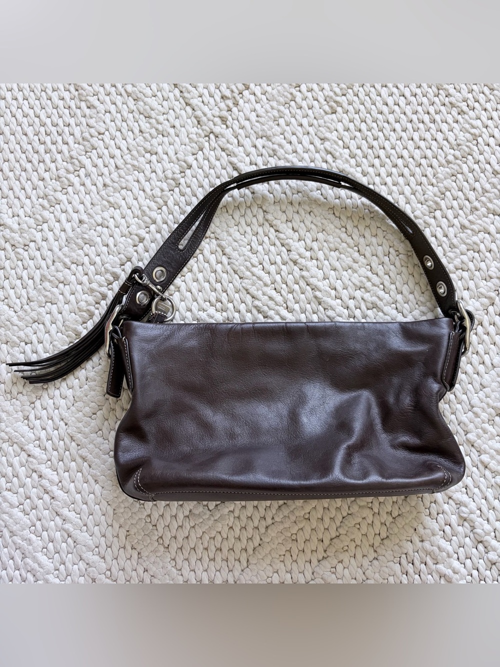 Vintage COACH Legacy East West Duffle Mahogany leather shoulder bag purse 1417